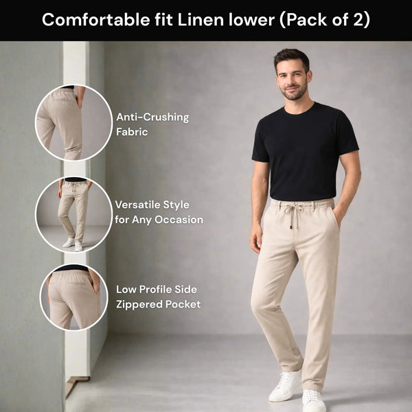 Comfortable fit Linen lower (Pack of 2)