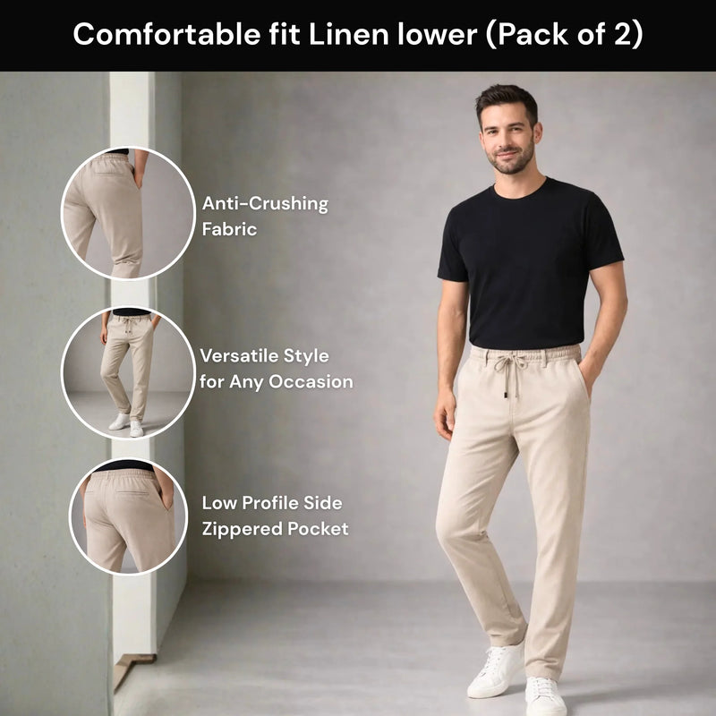 Comfortable fit Linen lower (Pack of 2)