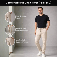 Comfortable fit Linen lower (Pack of 2)