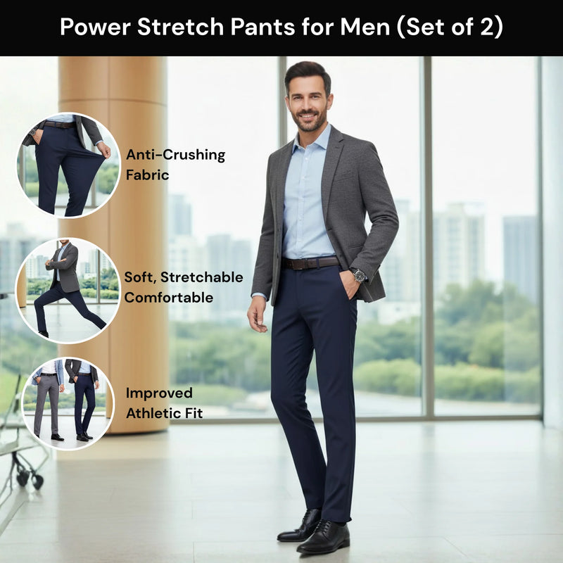 Power Stretch Pants for Men (Set of 2)