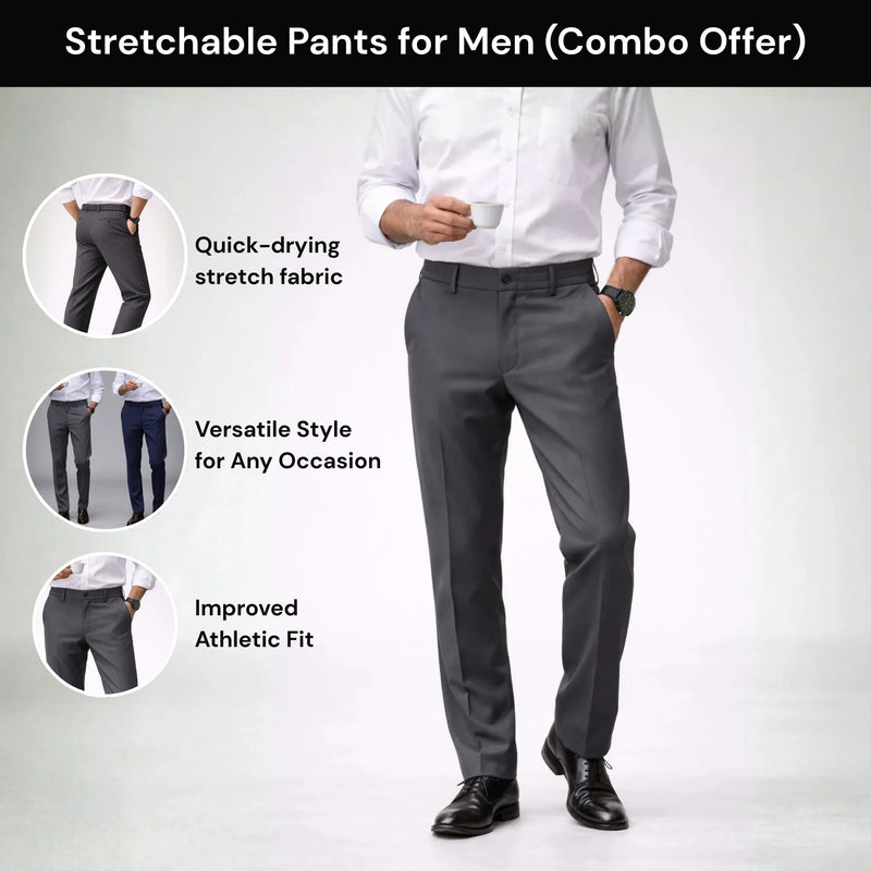 Stretchable Pants for Men (Combo Offer)