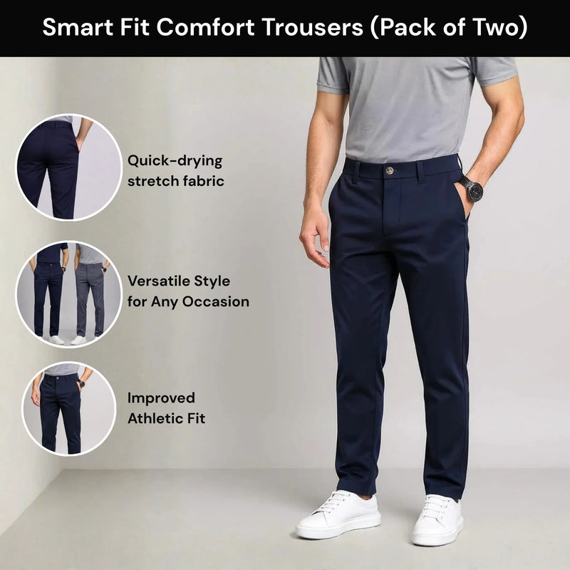 Smart Fit Comfort Trousers (Pack of Two)
